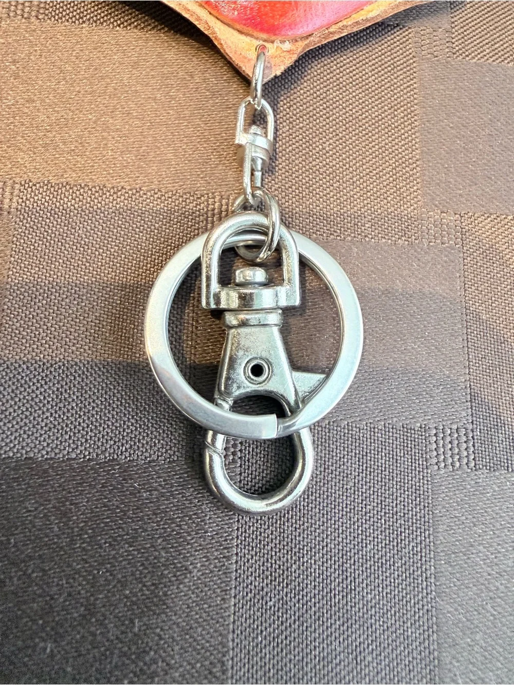 Handmade Leather Manta Ray Keychain, Hand-Painted